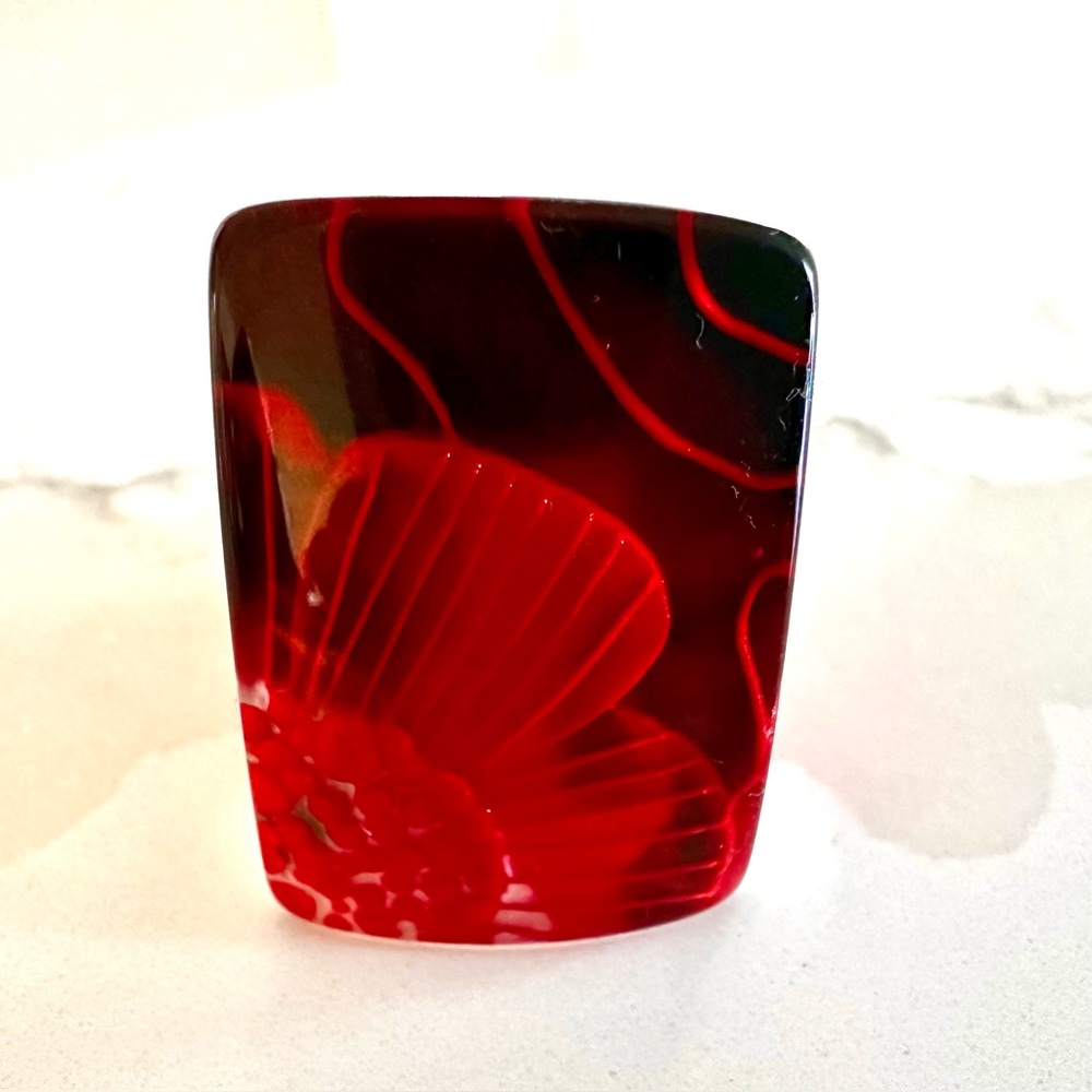 Zsiska Red and Black Shimmer Ring